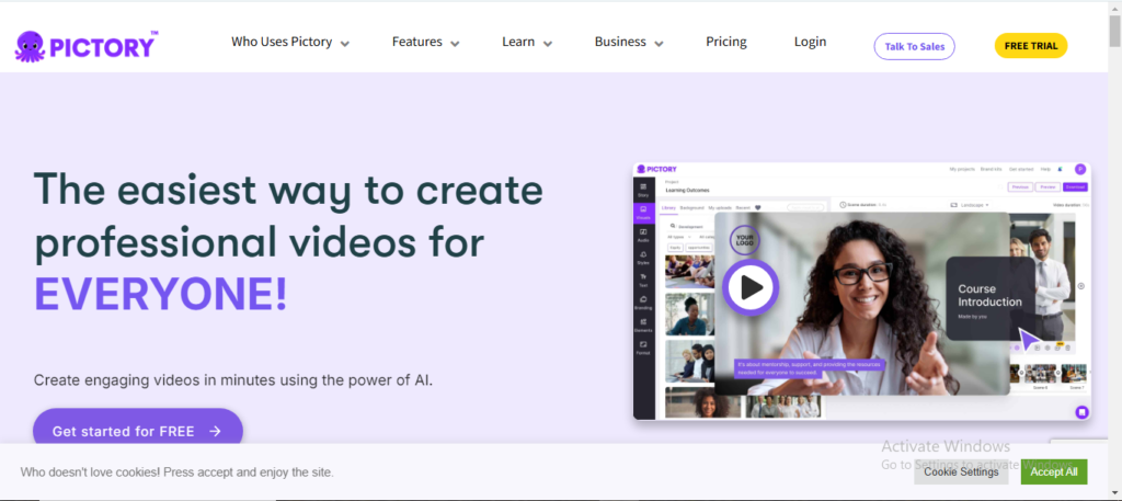 1. Pictory: The best for Automated Video Creation Using Long-Form Content